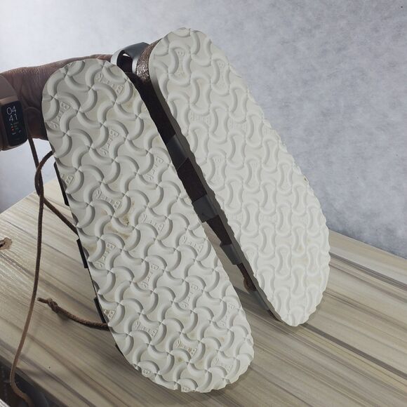 Papillio Birkenstock Cleo 39 Narrow Gladiator Silver Leather Sandals Metallic - Picture 4 of 8